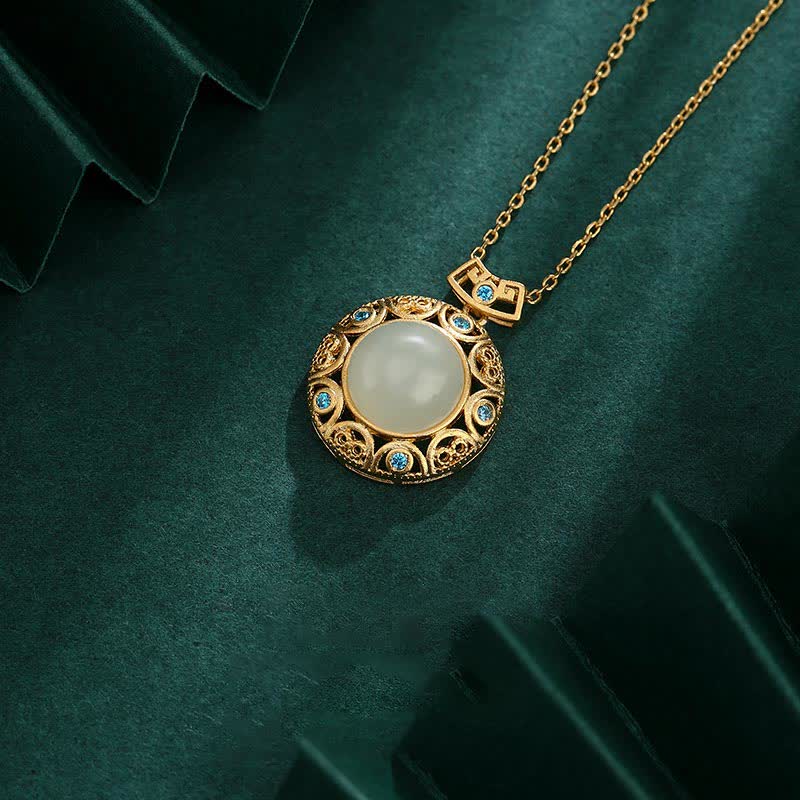 KarmaRipple's 925 Sterling Silver Green Chalcedony Hetian Ivory Jade Strength Pendant Necklace p13