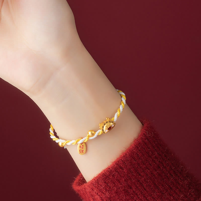KarmaRipple's ???A Flash Sale- 925 Sterling Silver Year Of The Dragon Dumpling Design Attract Fortune Fortune Woven Bracelet p9