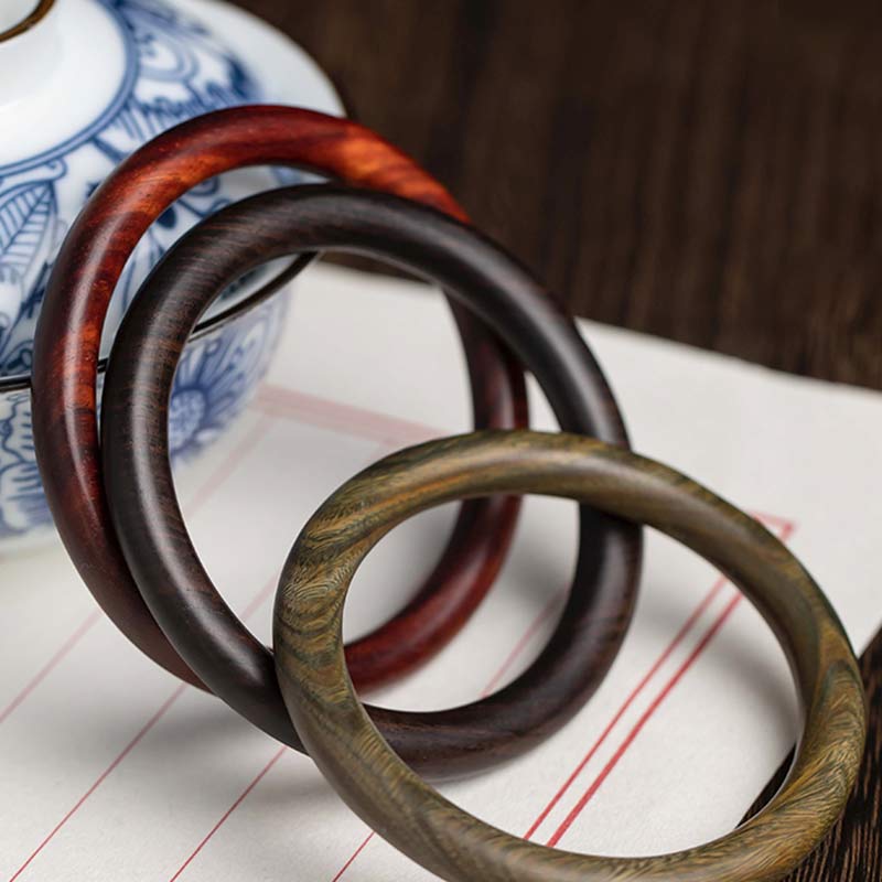 KarmaRipple's Tibetan Small Leaf Red Sandalwood Ebony Green Sandalwood Protection Bracelet Bangle p4