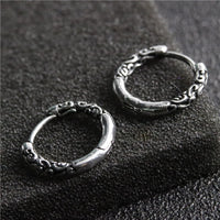 KarmaRipple's Viking Celtic Hoop Titanium Steel Balance Earrings