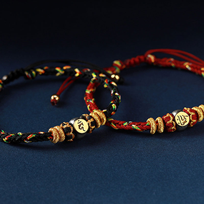 KarmaRipple's Chinese Zodiac Natal Buddha Silver Fortune Woven String Bracelet p3