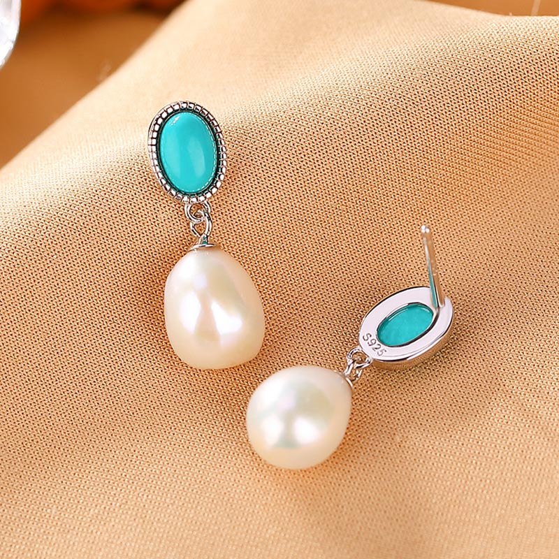 KarmaRipple's 925 Sterling Silver Pearl Turquoise Balancing Wisdom Pendant Necklace Ring Earrings p21