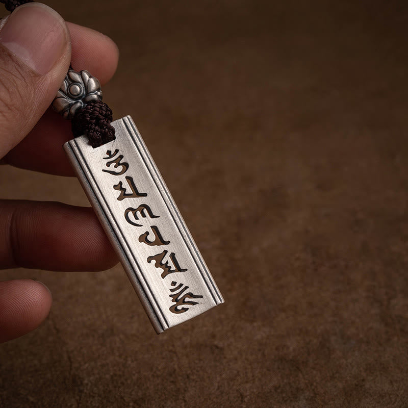 KarmaRipple's 999 Sterling Silver Om Mani Padme Hum Engraved Lotus Wisdom Pendant Necklace p3