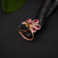 KarmaRipple's Peacock Amber Fortune Love Pendant Necklace Ring