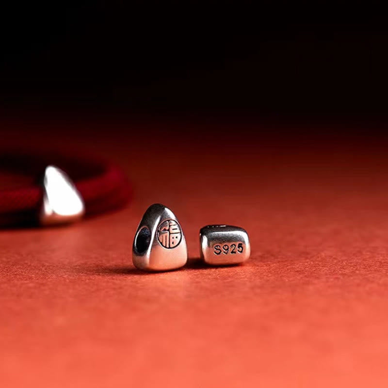 KarmaRipple's 925 Sterling Silver Fu Character Blessing Handmade Woven Bracelet p9