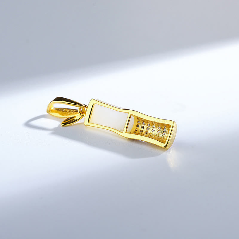 KarmaRipple's 925 Sterling Silver Hetian Ivory Jade Bamboo Happiness Pendant Necklace p6