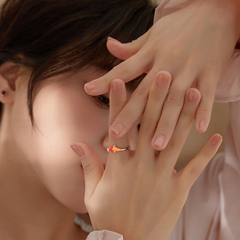 KarmaRipple's Koi Fish Bronze Balance Fortune Adjustable Ring p5