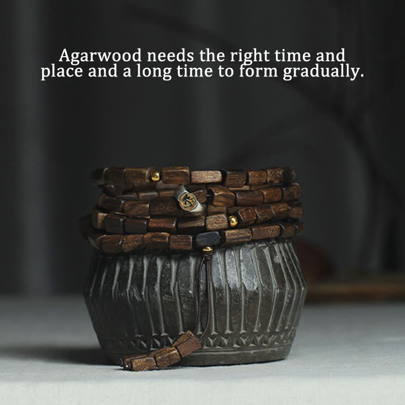 KarmaRipple's Tarakan Rare Agarwood 925 Sterling Silver Chinese Zodiac 999 Pure Gold Beadwork Ward Off Evil Spirits Bracelet p18