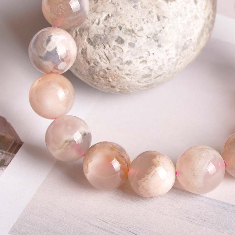 KarmaRipple's Sakura Agate Peace Blessing Bracelet p4