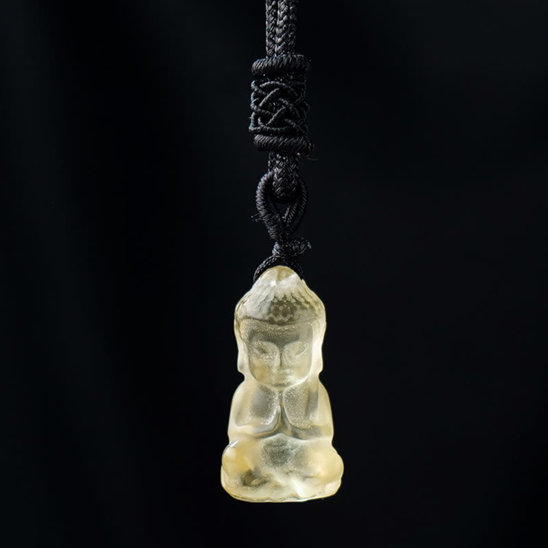 KarmaRipple's Various Gemstone Amethyst Pink Gemstone Ivory Gemstone Citrine Buddha Carved Spiritual Balancing Pendant Necklace Decoration p29