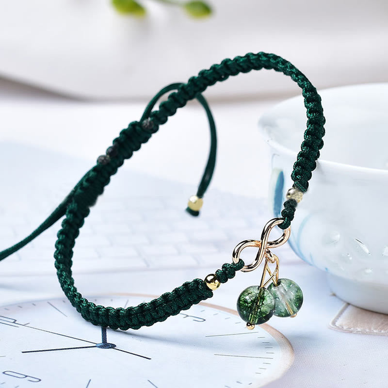 KarmaRipple's Authentic Strawberry Quartz Amethyst Green Phantom Bead Positive Bracelet p3