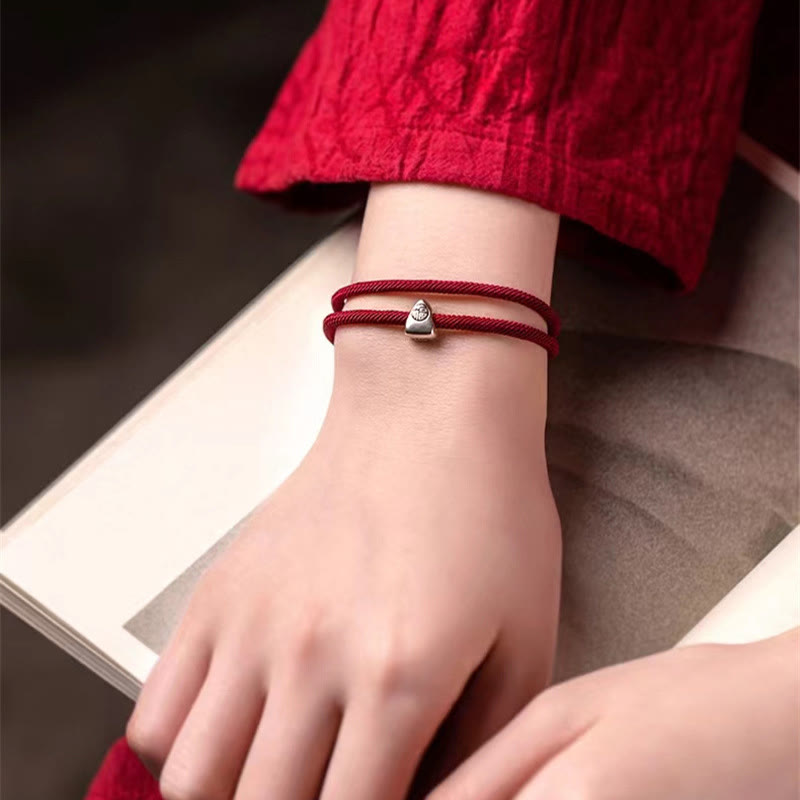 KarmaRipple's 925 Sterling Silver Fu Character Blessing Handmade Woven Bracelet p12