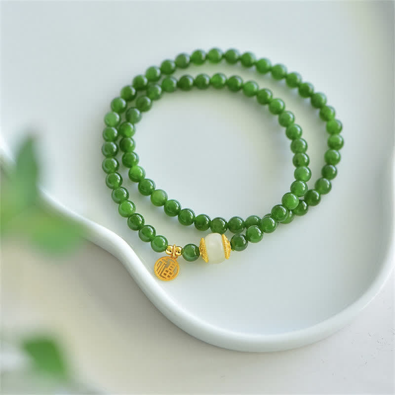 KarmaRipple's Hetian Cyan Jade Happiness Blessing Bracelet p4