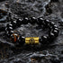 Black Onyx&Tiger Eye Alloy Lion Bead(Wrist Circumference 19cm)