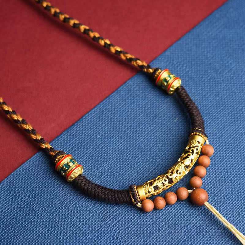KarmaRipple's Tibetan Handmade King Kong Weave Om Mani Padme Hum Prayer Wheel String Pendant Necklace p5