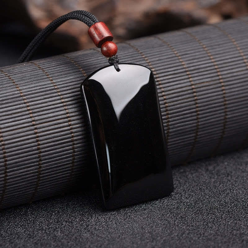 KarmaRipple's Black Obsidian Dragon Phoenix Success Pendant Necklace p6