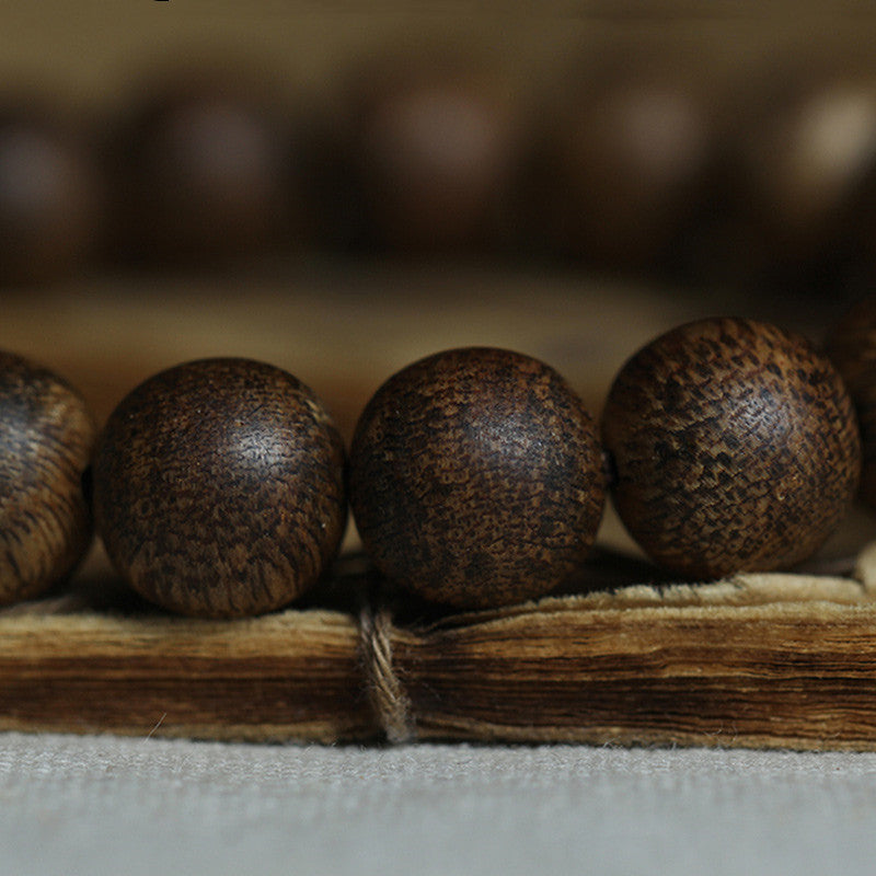 KarmaRipple's Vietnam Huang Qinan Agarwood Hetian Jade Peace Strength Bracelet p10