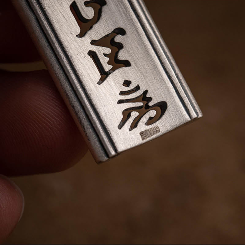 KarmaRipple's 999 Sterling Silver Om Mani Padme Hum Engraved Lotus Wisdom Pendant Necklace p10