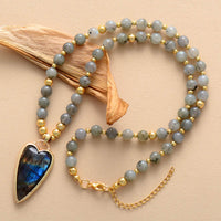 KarmaRipple's Labradorite Support Balancing Beaded Pendant Necklace