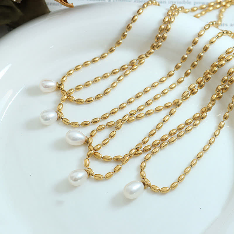 KarmaRipple's Pearl Bead Peace Pendant Necklace p5