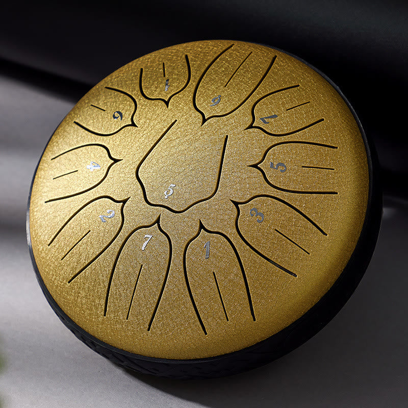 KarmaRipple's Steel Tongue Drum Sound Balancing Meditation Yoga Lotus Drum Kit 11 Note 6 Inch p24