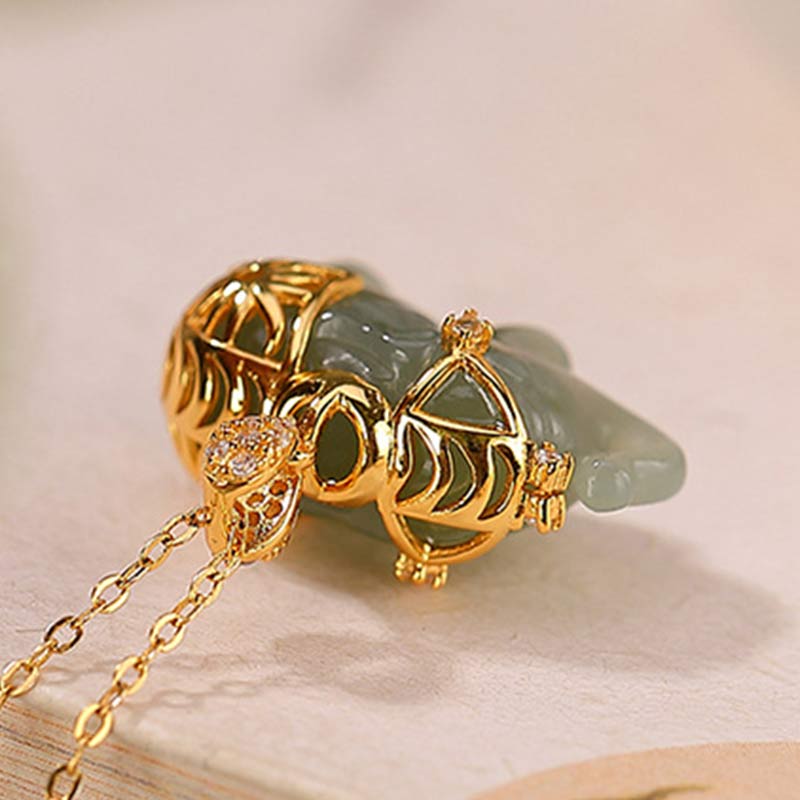 KarmaRipple's 925 Sterling Silver Jade Elephant Blessing Fortune Pendant Chain Necklace p8