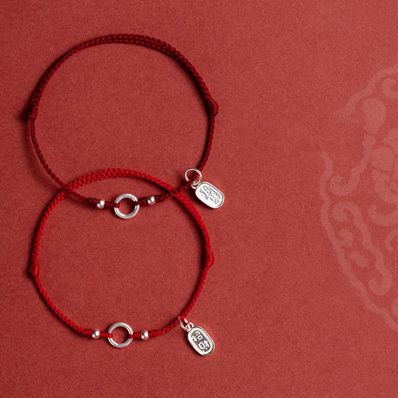 KarmaRipple's 925 Sterling Silver Fortunate Fortune Peace Joy Lotus Peace Buckle Red String Bracelet p15