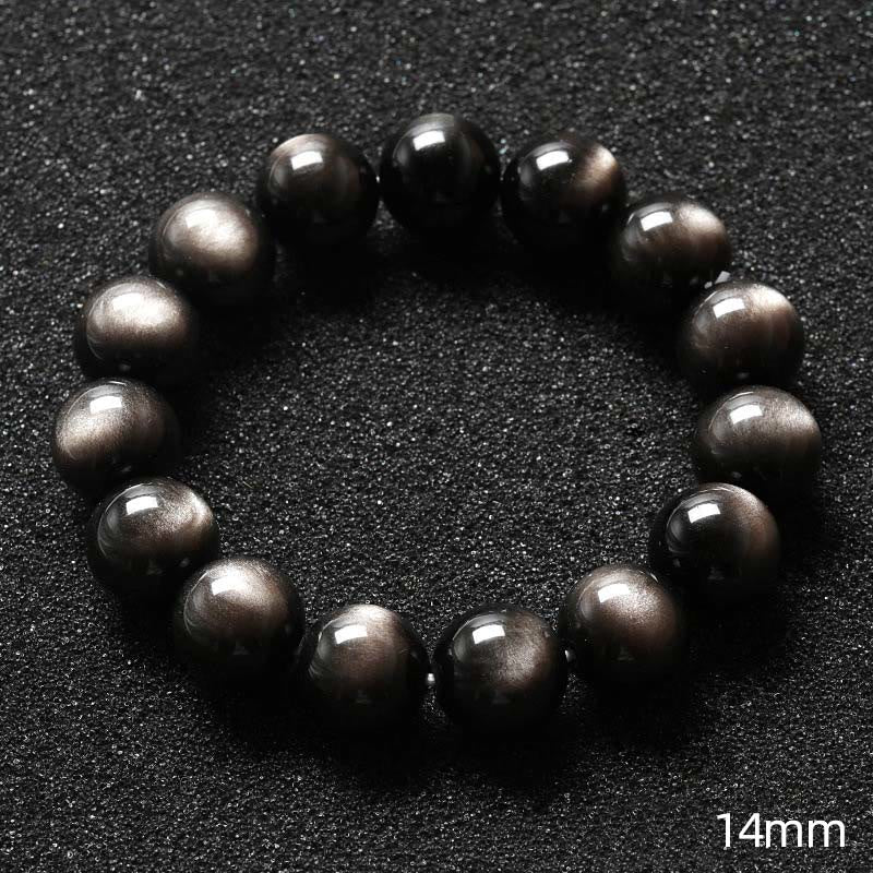 KarmaRipple's Authentic Silver Sheen Obsidian Soothing Protection Bracelet p4